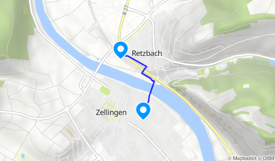 Kartenausschnitt Bahnhof Retzbach-Zellingen